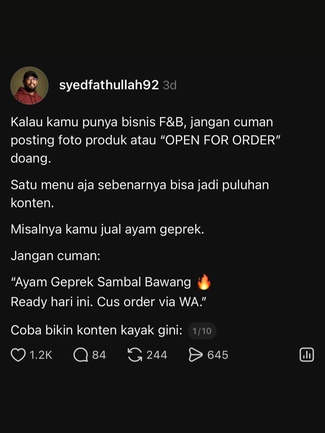 semoga bermanfaat buat teman2 UMKM! - Syed Fathullah Al-Idrus Slide 1