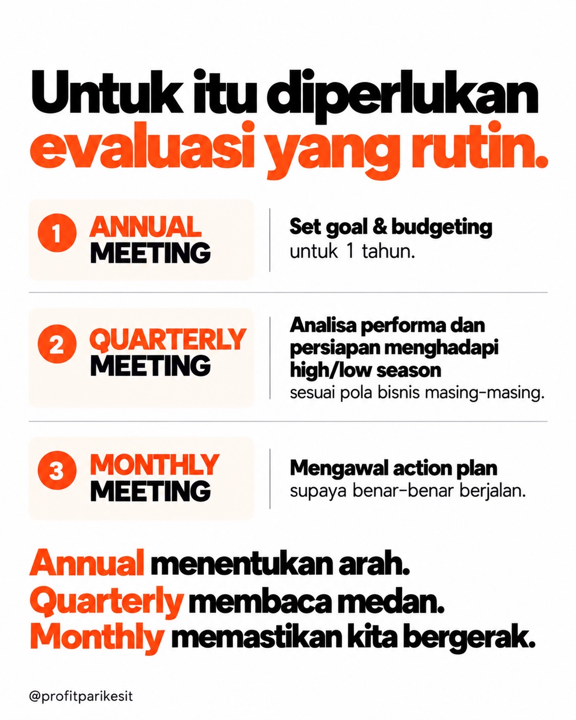 Banyak pebisnis melihat bisnis nya bulan ke bulan.

Kalau lago naik, senang - Parikesit Slide 10