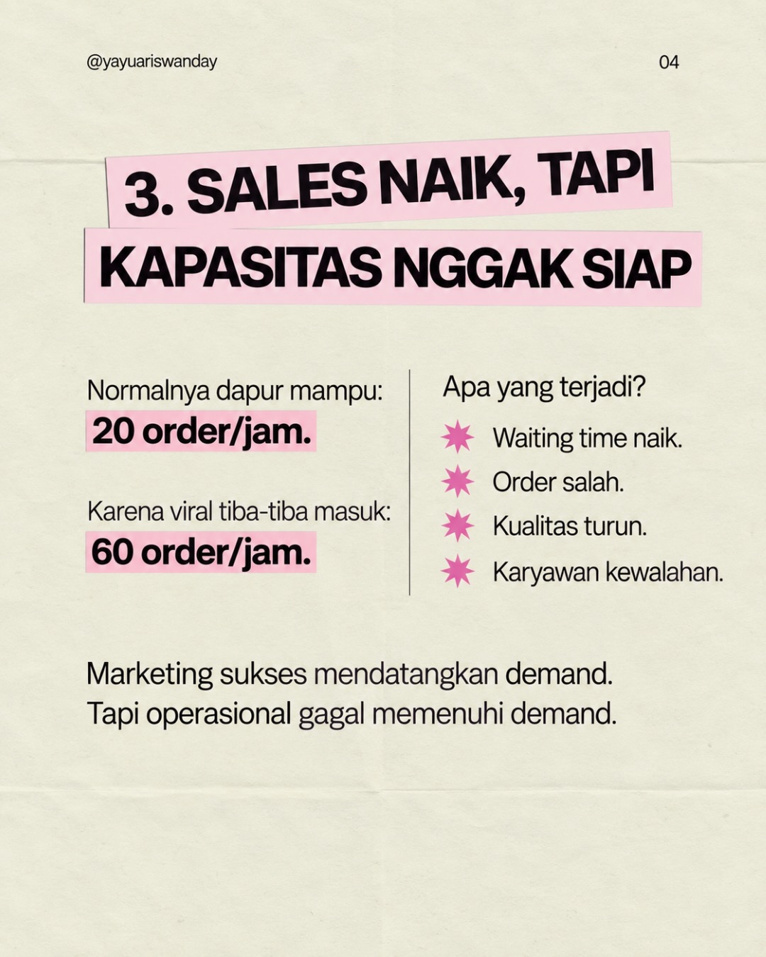 Buka bisnis F&B itu gampang. 

Yang susah itu bikin dia tetap hidup selama  - Yayu Ariswanda Yamin Slide 4