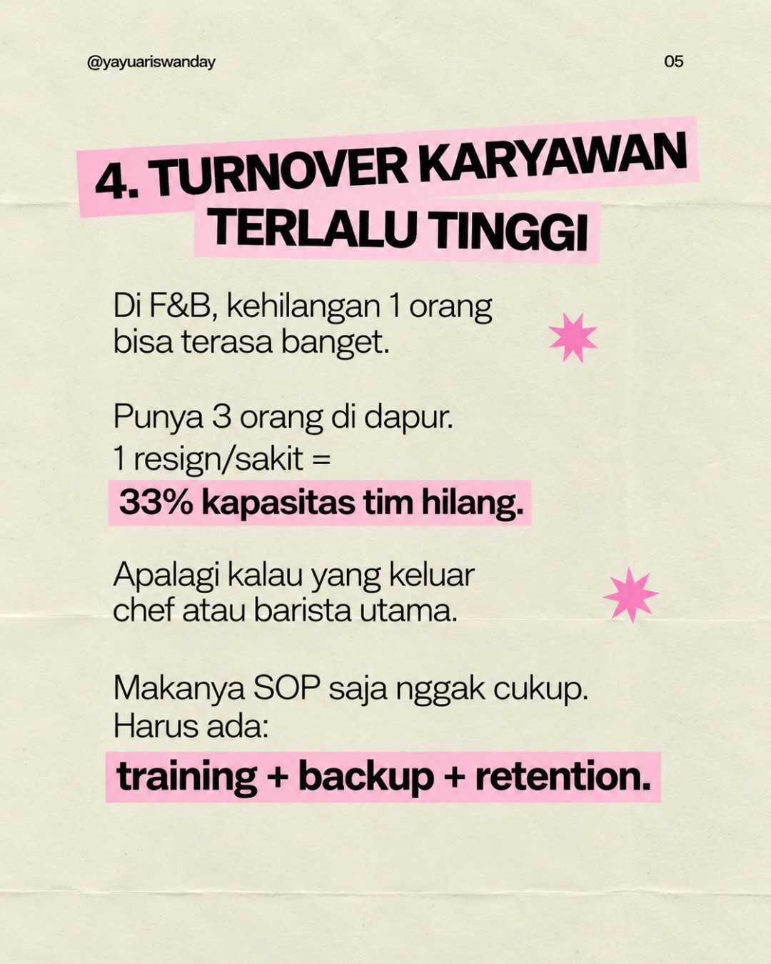 Buka bisnis F&B itu gampang. 

Yang susah itu bikin dia tetap hidup selama  - Yayu Ariswanda Yamin Slide 5
