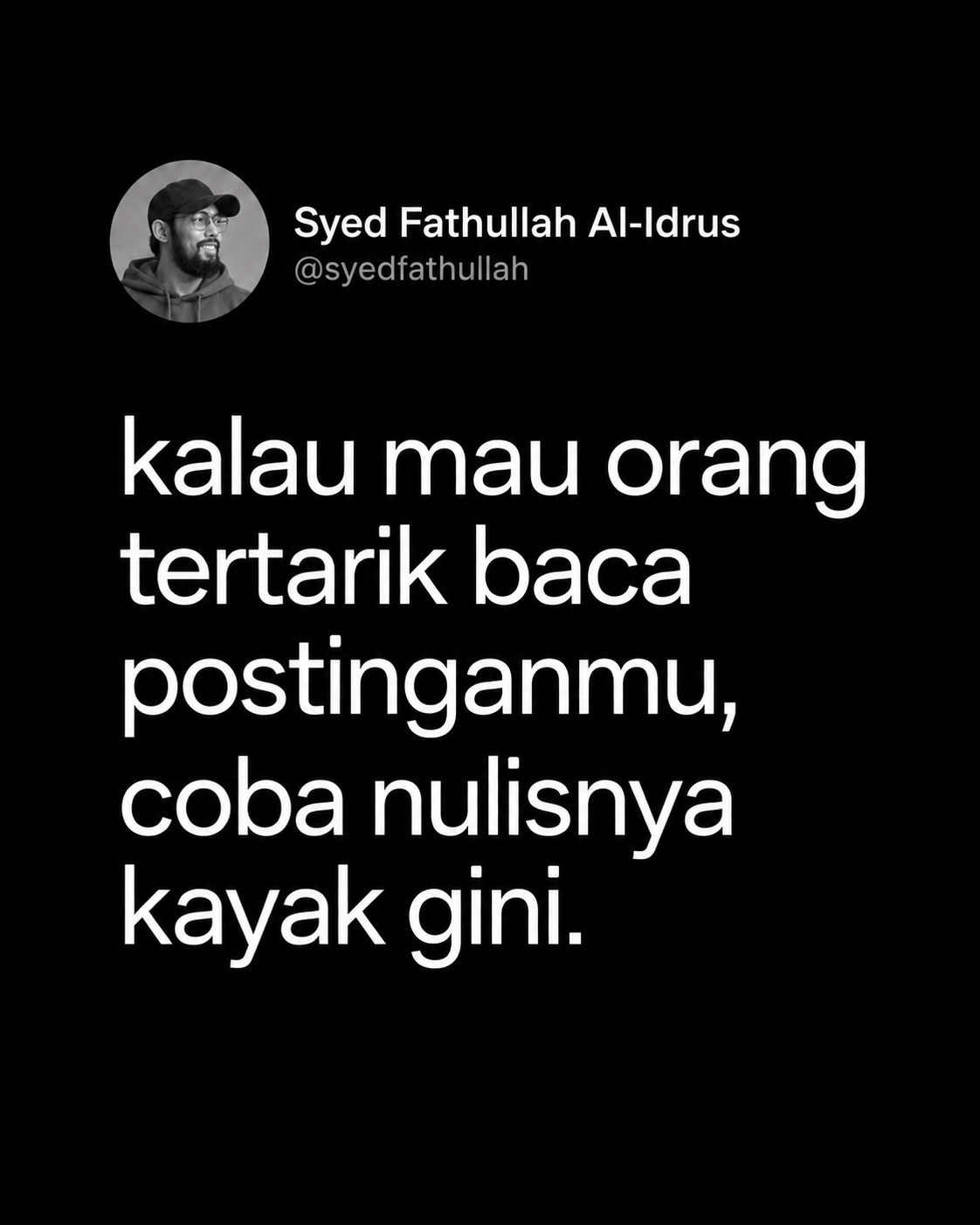 🗣️: Gimana caranya mas kamu jualan lewat tulisan aja?

Gini ajaa. Simple se - Syed Fathullah Al-Idrus Slide 1