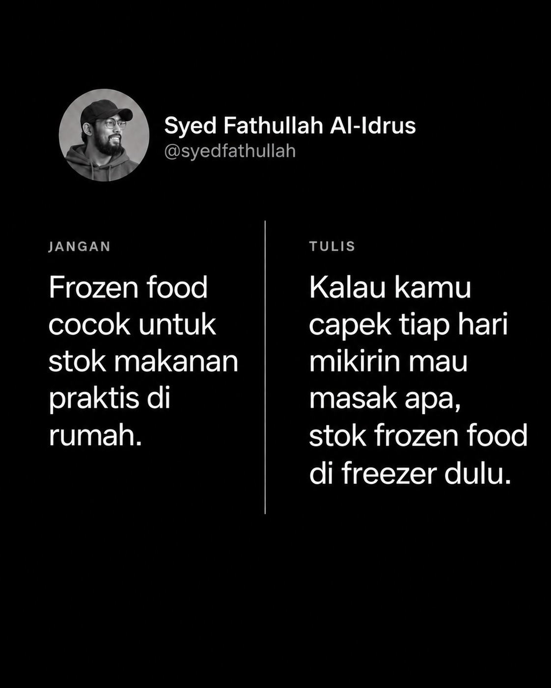 🗣️: Gimana caranya mas kamu jualan lewat tulisan aja?

Gini ajaa. Simple se - Syed Fathullah Al-Idrus Slide 2