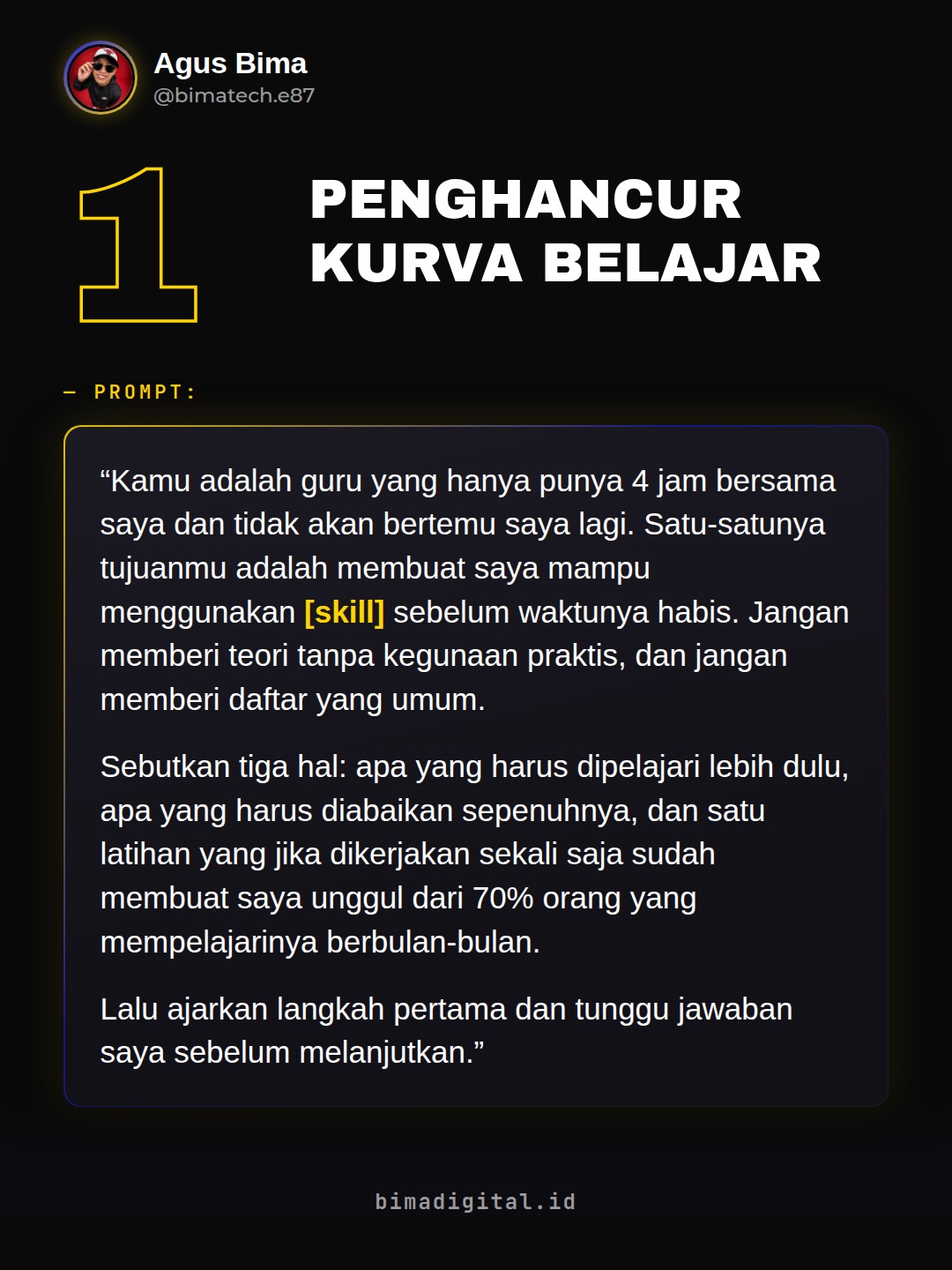 Kebanyakan orang make Claude cuma kayak mesin pencari.
Padahal bisa jadi tu - Agus Bima Susena Slide 2